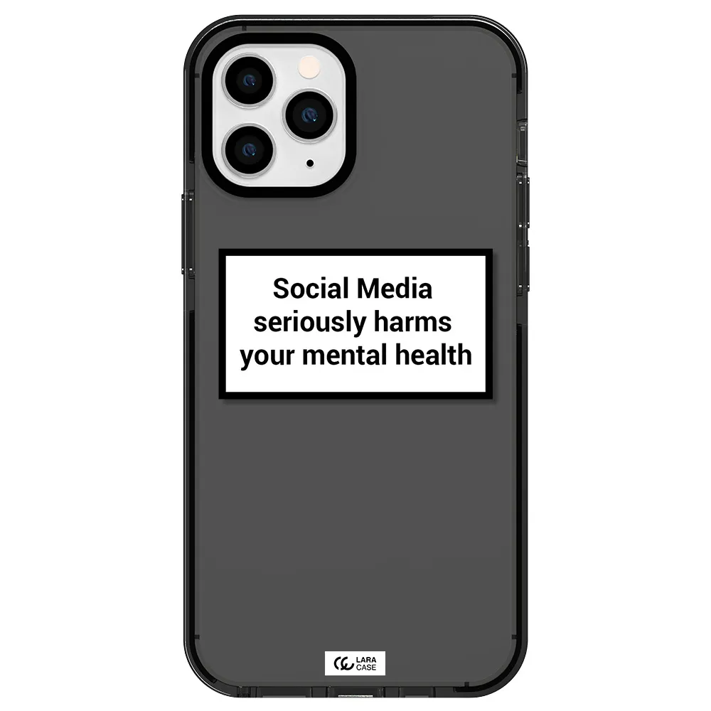 Social Media Harms Apple iPhone 11 pro max impact Smoke Black Case
