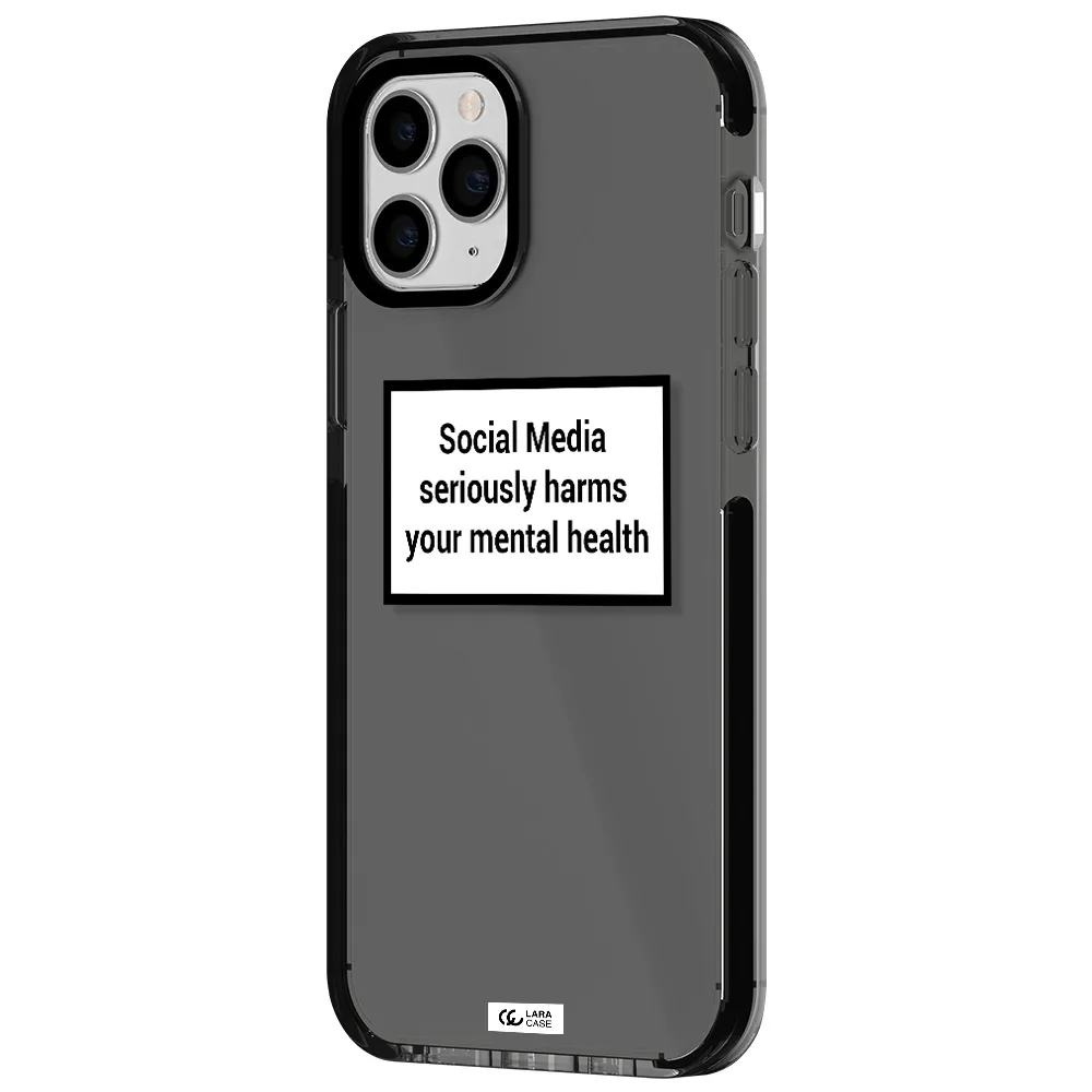 Social Media Harms Apple iPhone 11 pro max impact Smoke Black Case