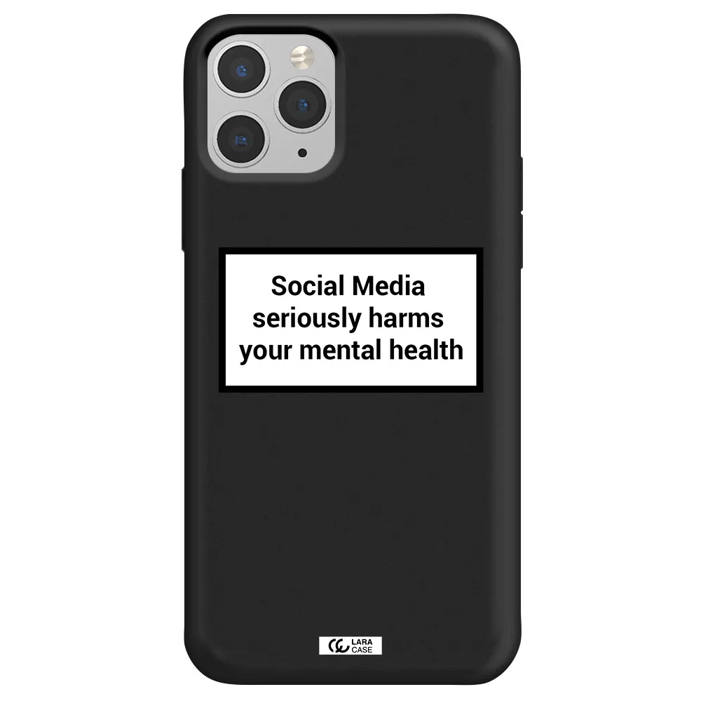 Social Media Harms Apple iPhone 11 pro max Silicone black Case