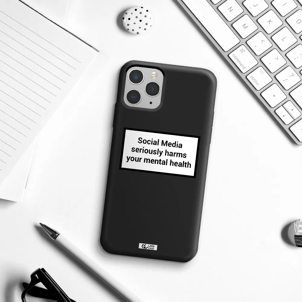 Social Media Harms Apple iPhone 11 pro Silicone black Case