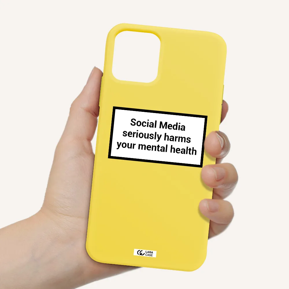 Social Media Harms Apple iPhone 11 pro Silicone canary yellow Case