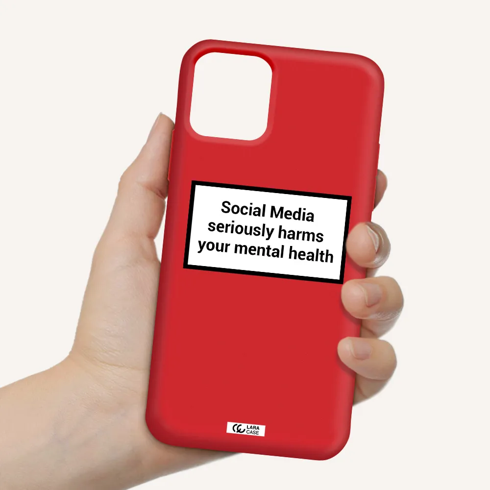Social Media Harms Apple iPhone 11 pro Silicone Imperial Red Case