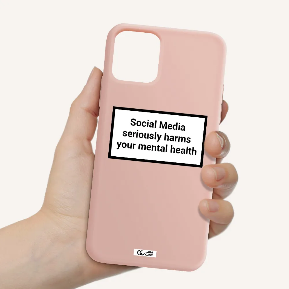 Social Media Harms Apple iPhone 11 pro Silicone pastel pink Case