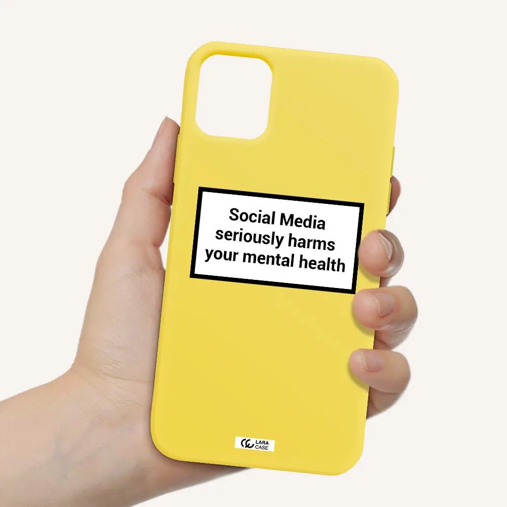 Social Media Harms Apple iPhone 11 Silicone canary yellow Case