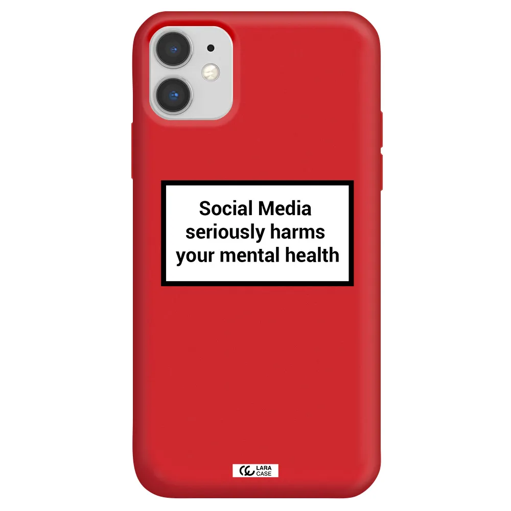 Social Media Harms Apple iPhone 11 Silicone Imperial Red Case