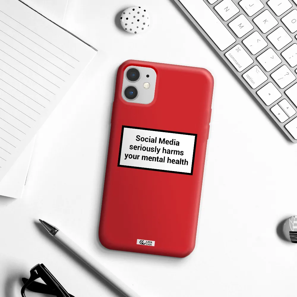 Social Media Harms Apple iPhone 11 Silicone Imperial Red Case