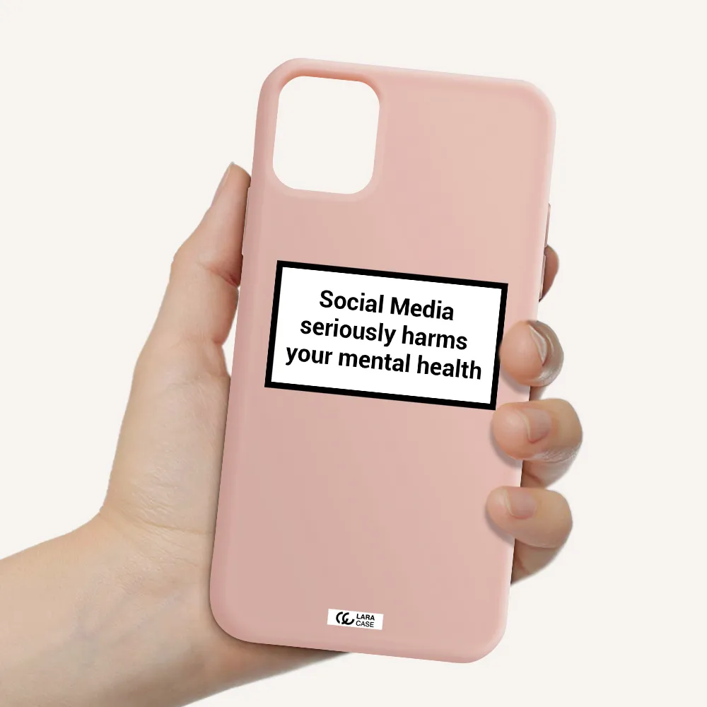 Social Media Harms Apple iPhone 11 Silicone pastel pink Case