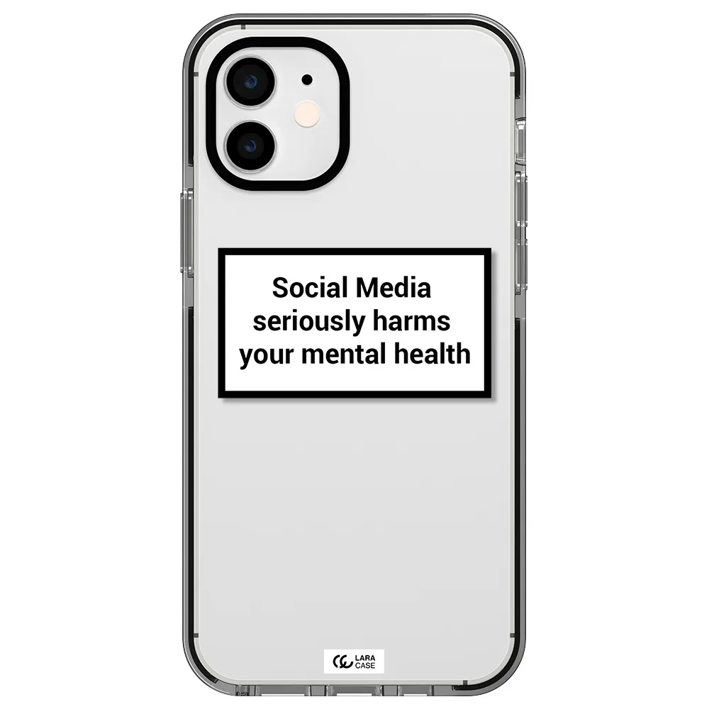 Social Media Harms Apple iPhone 12 impact black border Case