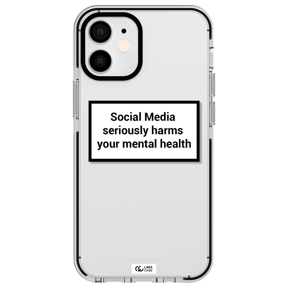 Social Media Harms Apple iPhone 12 mini impact black border Case