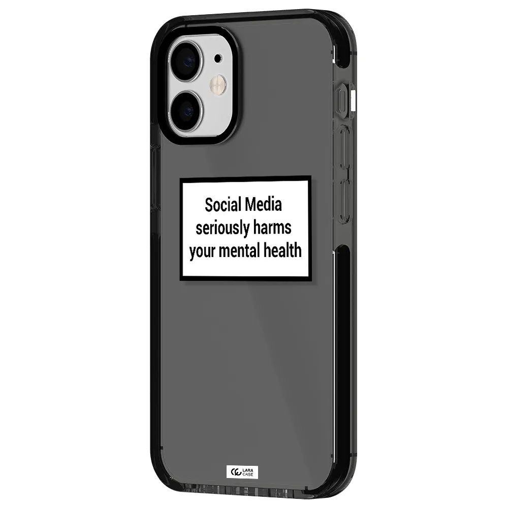 Social Media Harms Apple iPhone 12 mini impact Smoke Black Case