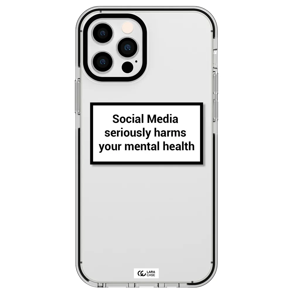 Social Media Harms Apple iPhone 12 pro impact black border Case