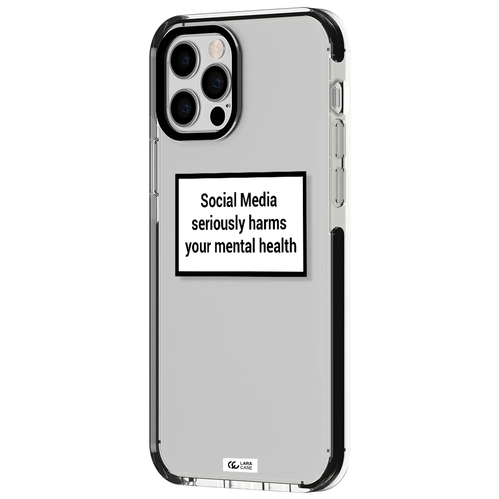 Social Media Harms Apple iPhone 12 pro impact black border Case