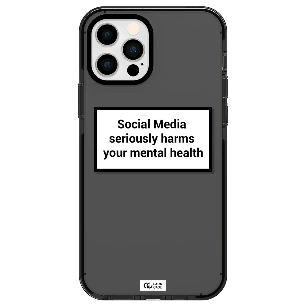 Social Media Harms Apple iPhone 12 pro impact Smoke Black Case