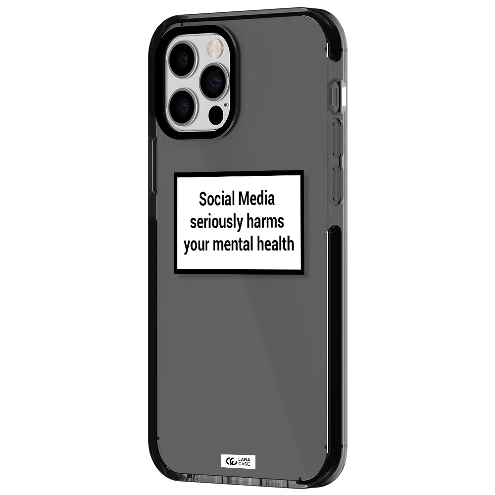 Social Media Harms Apple iPhone 12 pro impact Smoke Black Case