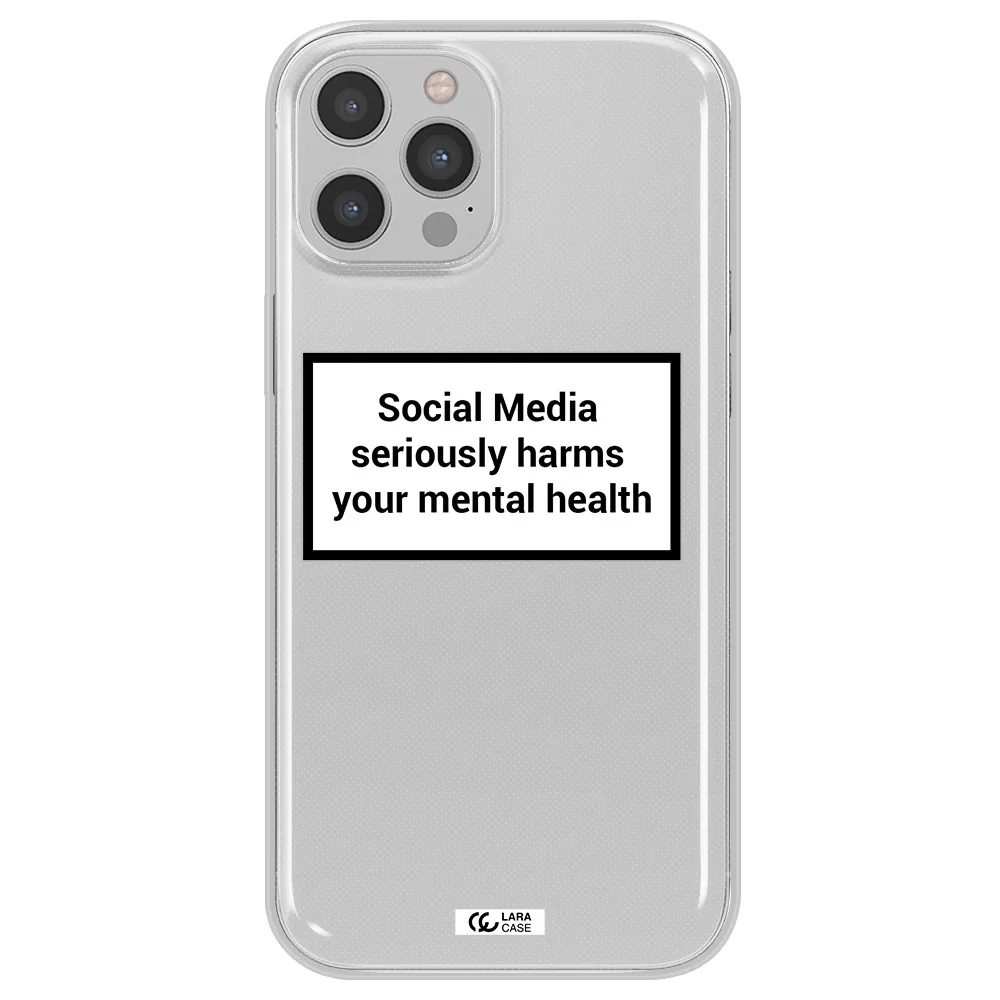 Social Media Harms Apple iPhone 12 pro max Clear TPU Case