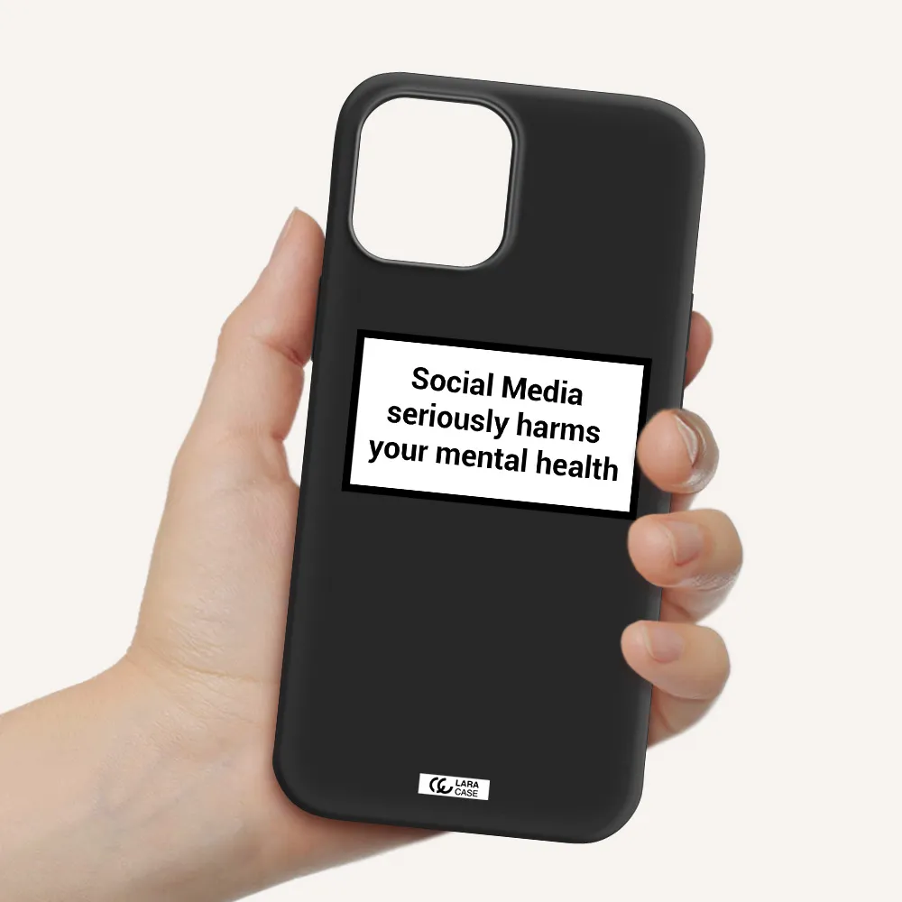 Social Media Harms Apple iPhone 12 pro max Silicone black Case