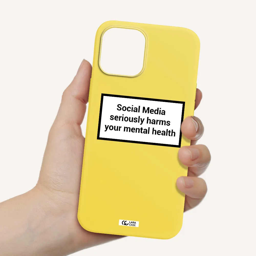 Social Media Harms Apple iPhone 12 pro max Silicone canary yellow Case