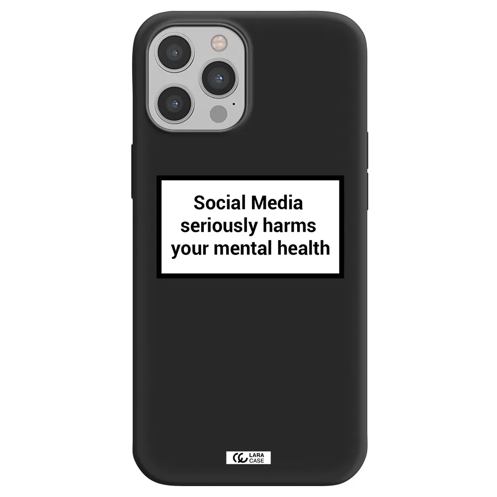 Social Media Harms Apple iPhone 12 pro Silicone black Case