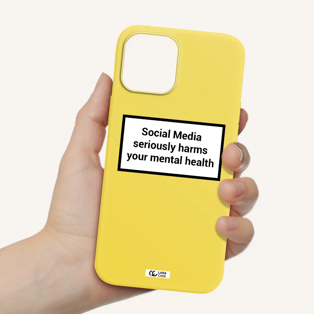 Social Media Harms Apple iPhone 12 pro Silicone canary yellow Case