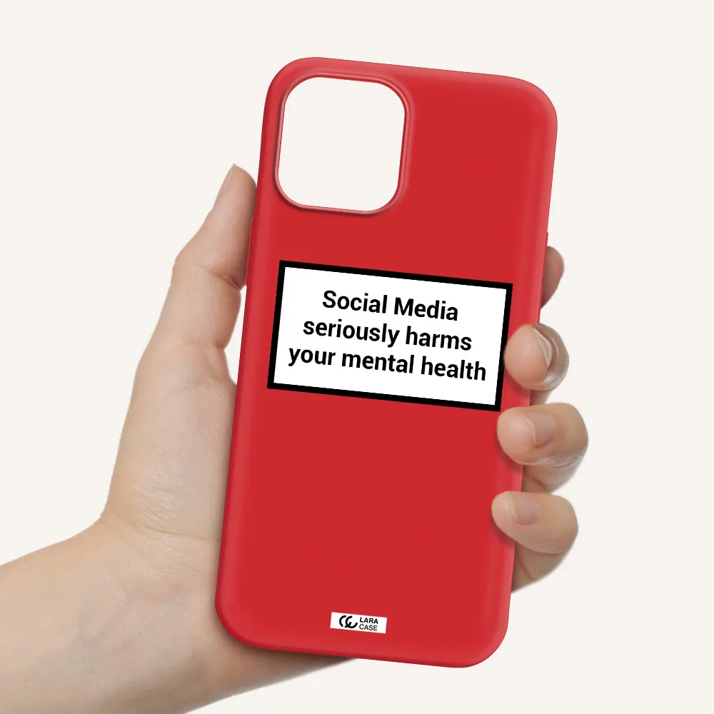 Social Media Harms Apple iPhone 12 pro Silicone Imperial Red Case