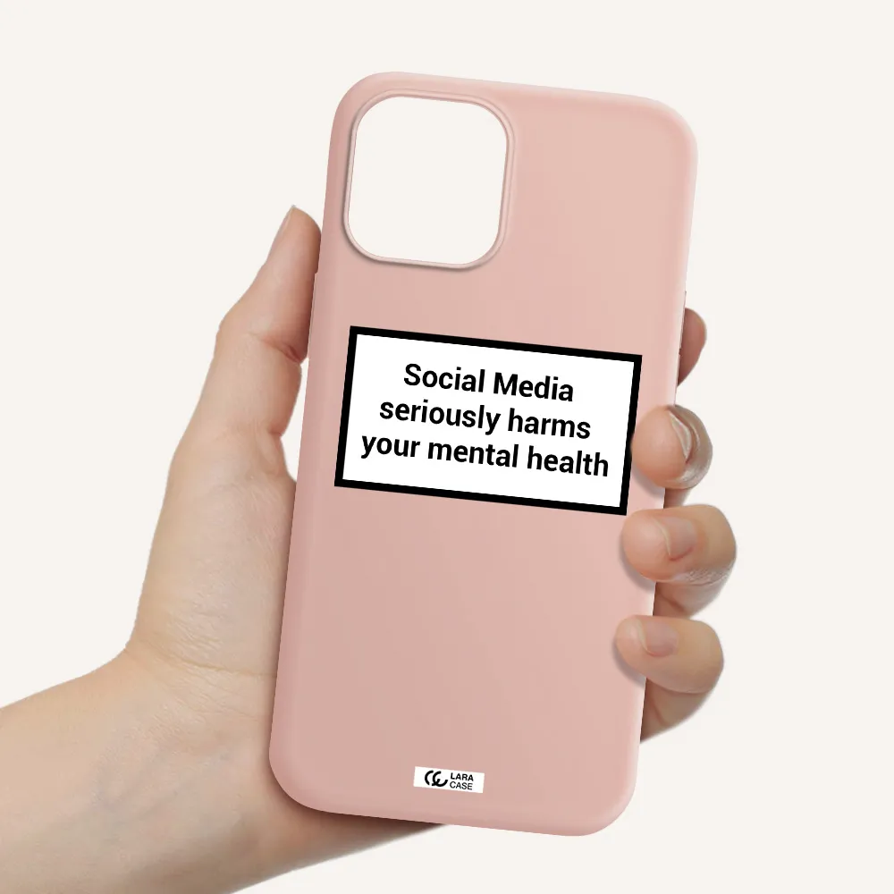 Social Media Harms Apple iPhone 12 pro Silicone pastel pink Case