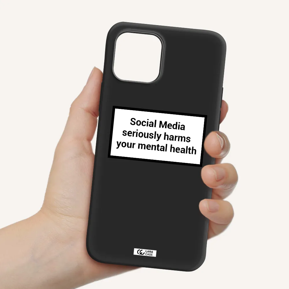 Social Media Harms Apple iPhone 12 Silicone black Case