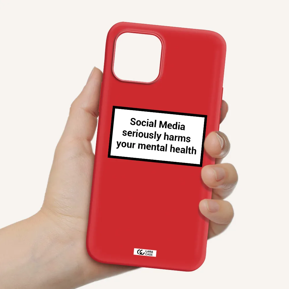 Social Media Harms Apple iPhone 12 Silicone Imperial Red Case