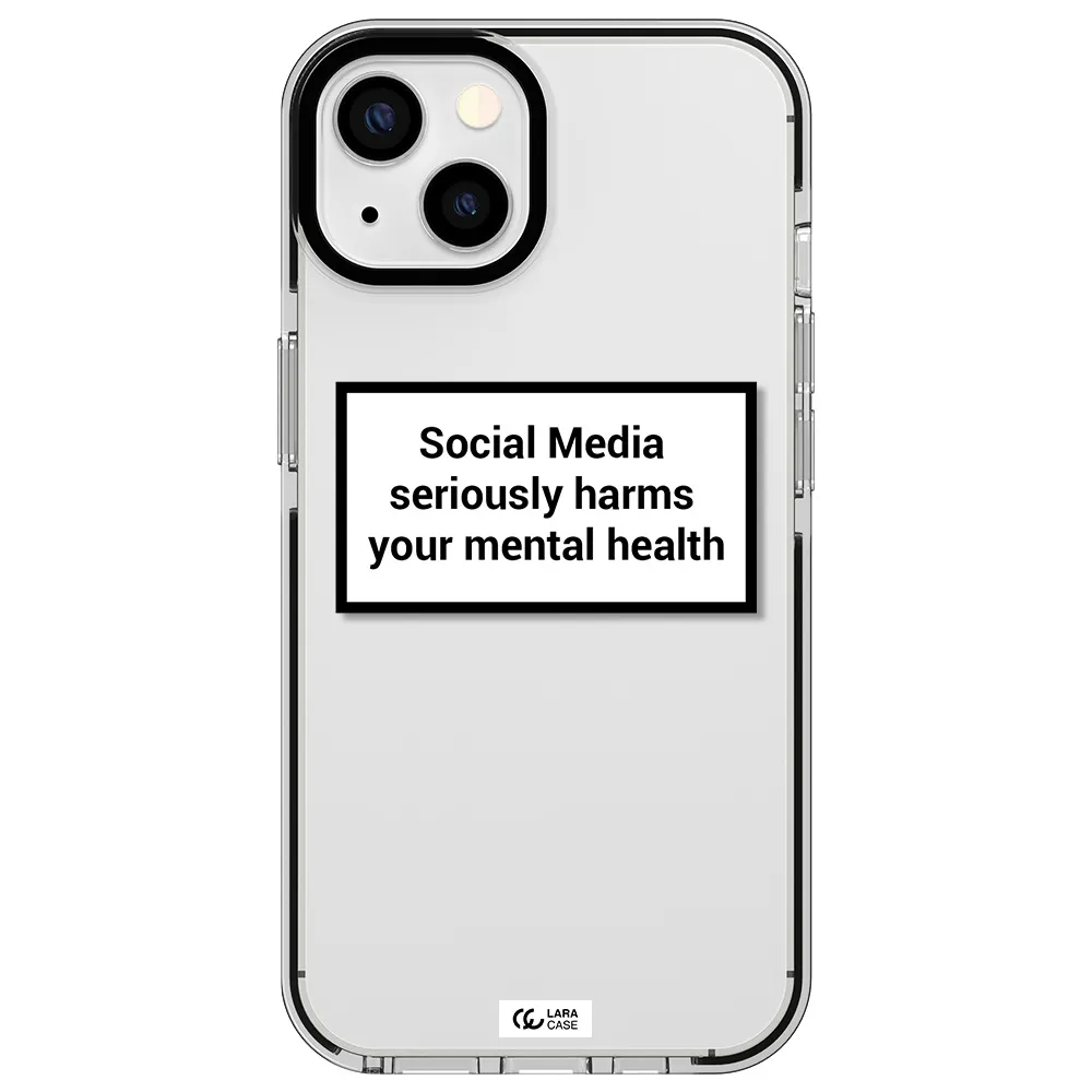 Social Media Harms Apple iPhone 13 impact black border Case