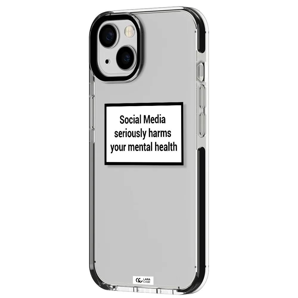 Social Media Harms Apple iPhone 13 impact black border Case