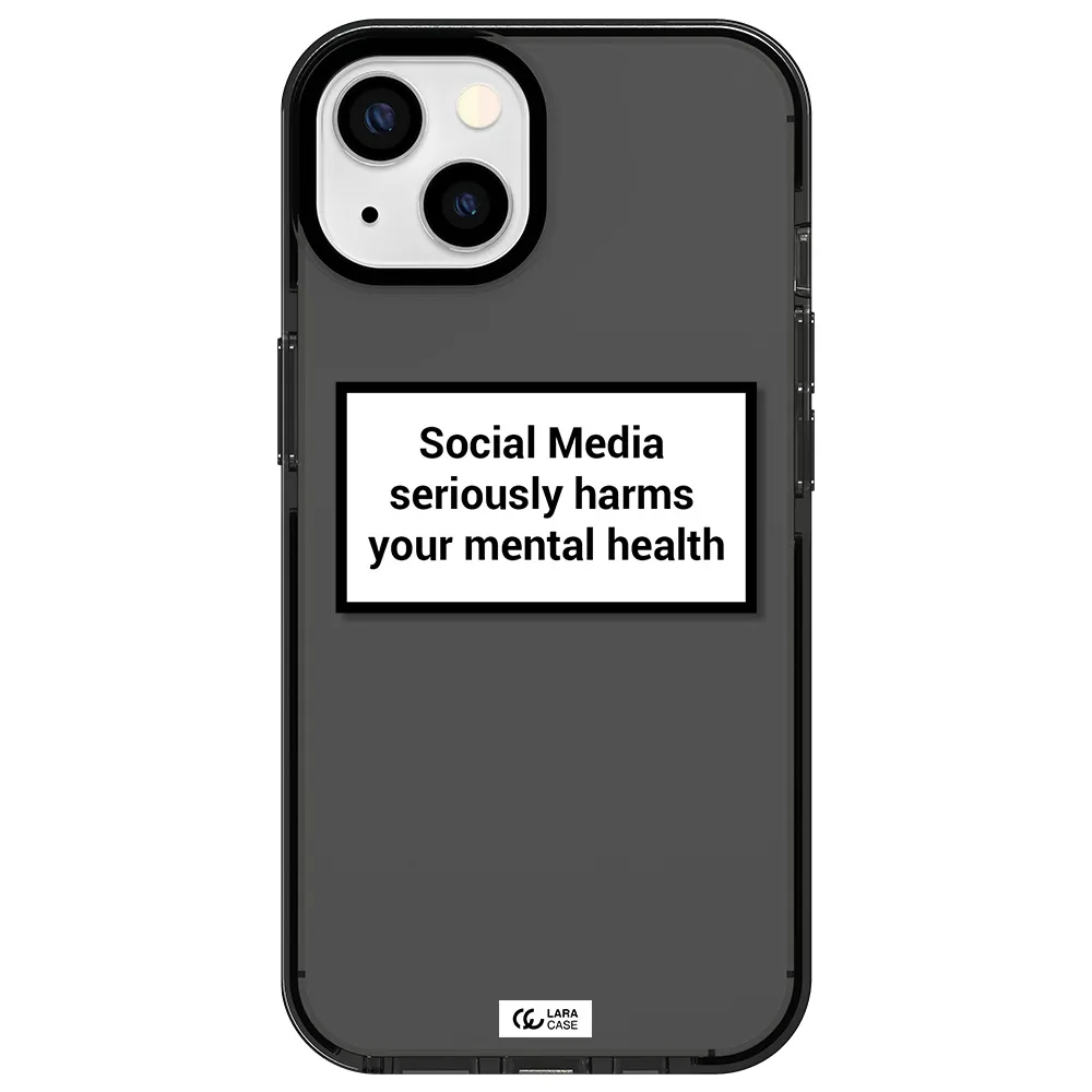 Social Media Harms Apple iPhone 13 impact Smoke Black Case