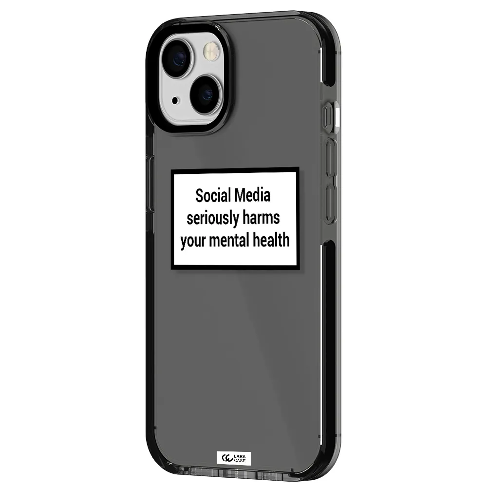 Social Media Harms Apple iPhone 13 impact Smoke Black Case