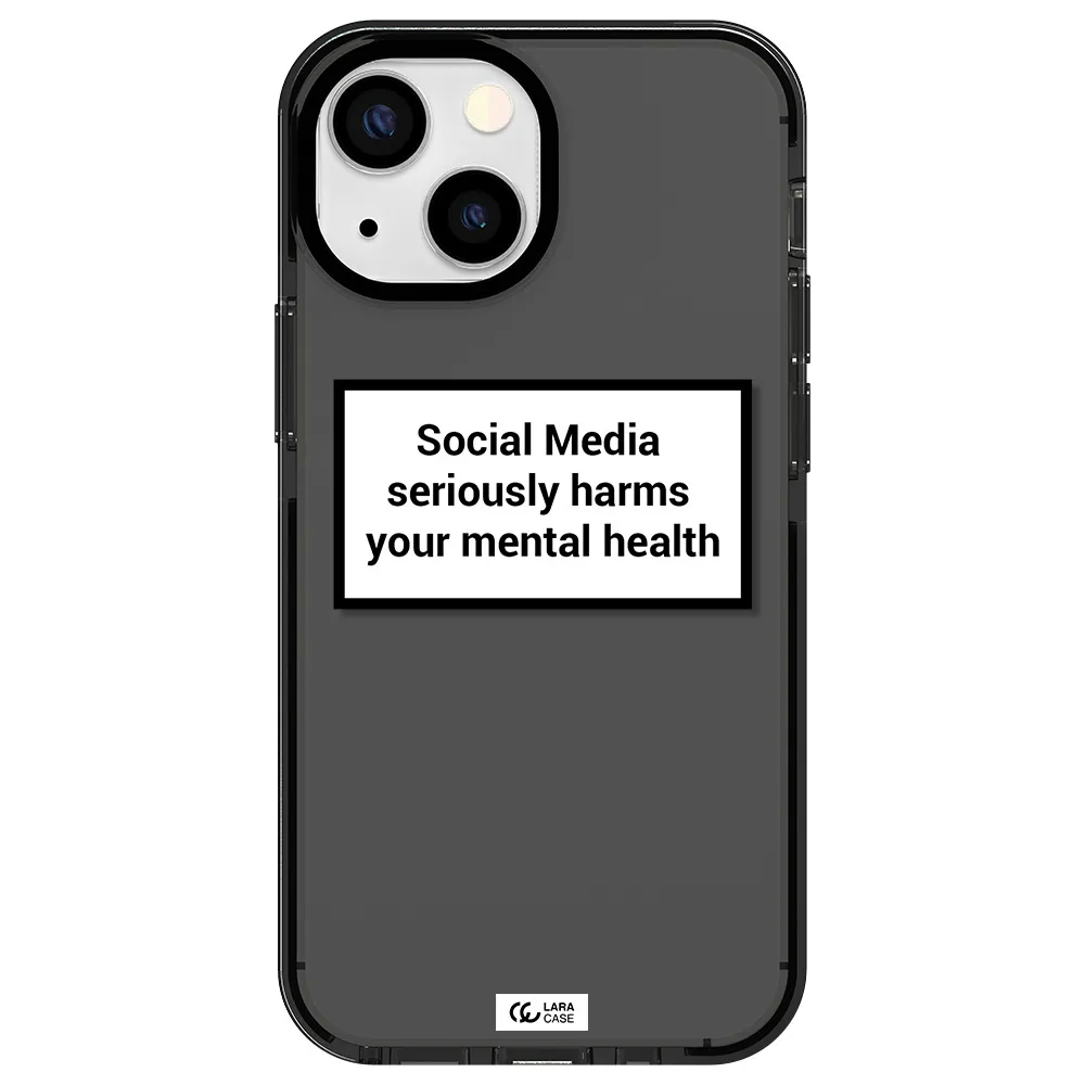 Social Media Harms Apple iPhone 13 mini impact Smoke Black Case