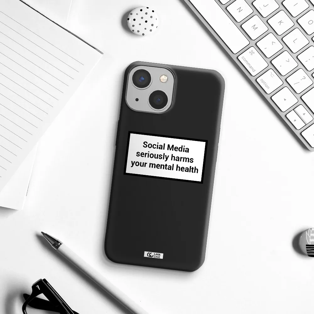 Social Media Harms Apple iPhone 13 mini Silicone black Case