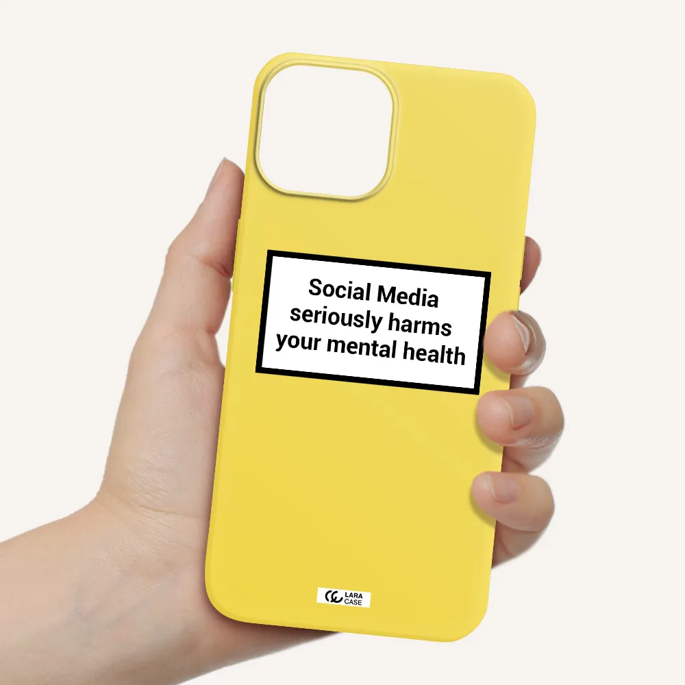 Social Media Harms Apple iPhone 13 mini Silicone canary yellow Case