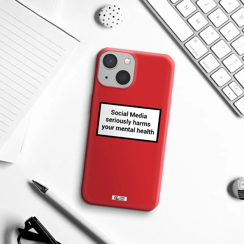 Social Media Harms Apple iPhone 13 mini Silicone Imperial Red Case