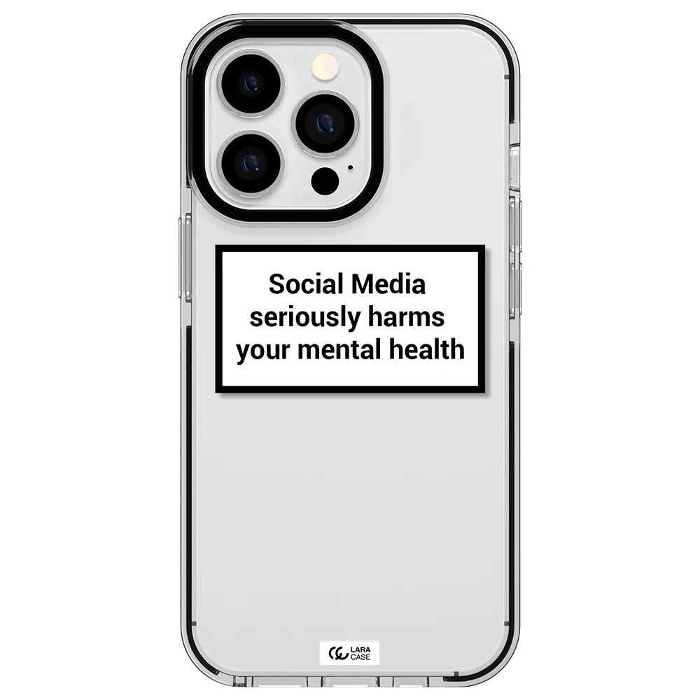 Social Media Harms Apple iPhone 13 Pro impact black border Case