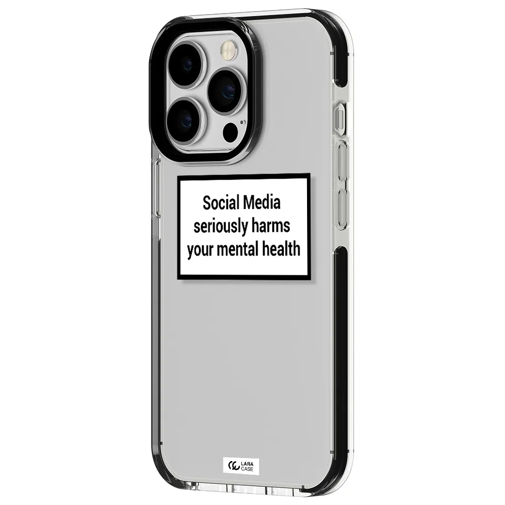 Social Media Harms Apple iPhone 13 Pro impact black border Case
