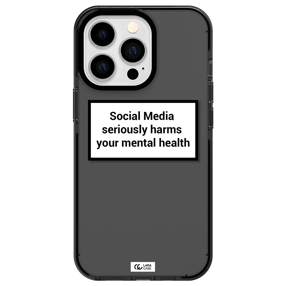 Social Media Harms Apple iPhone 13 Pro impact Smoke Black Case