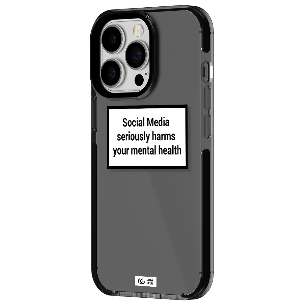 Social Media Harms Apple iPhone 13 Pro impact Smoke Black Case