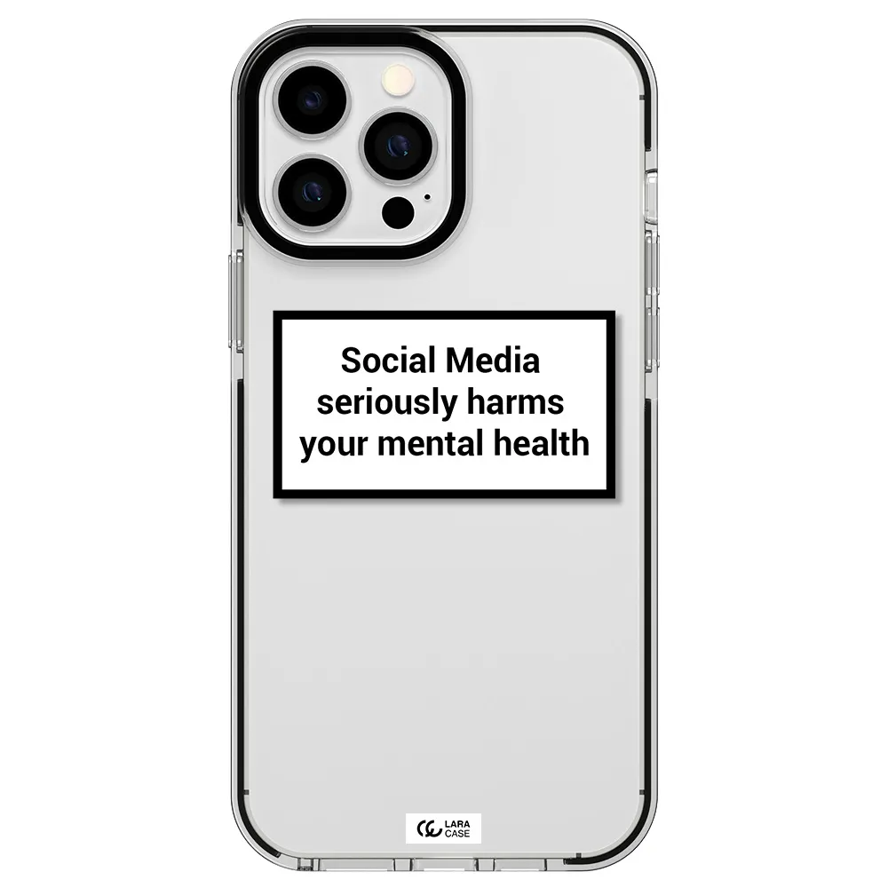 Social Media Harms Apple iPhone 13 Pro Max impact black border Case