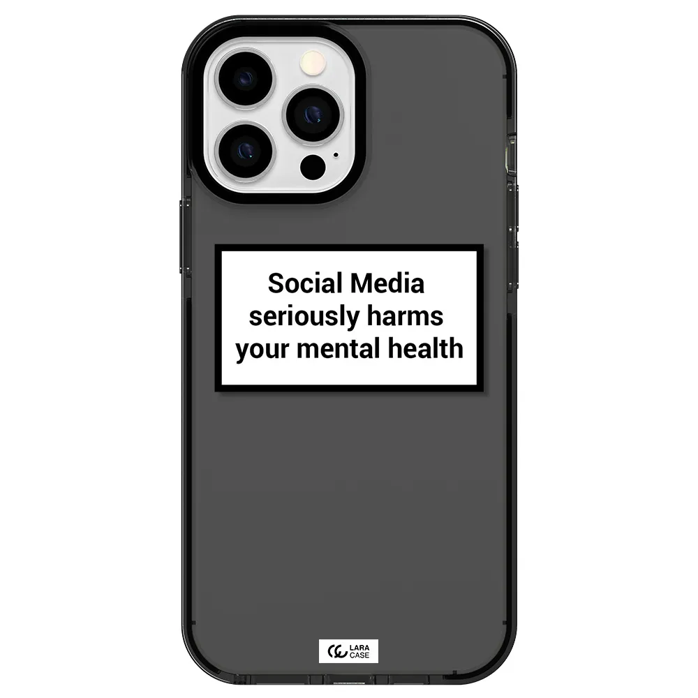 Social Media Harms Apple iPhone 13 Pro Max impact Smoke Black Case