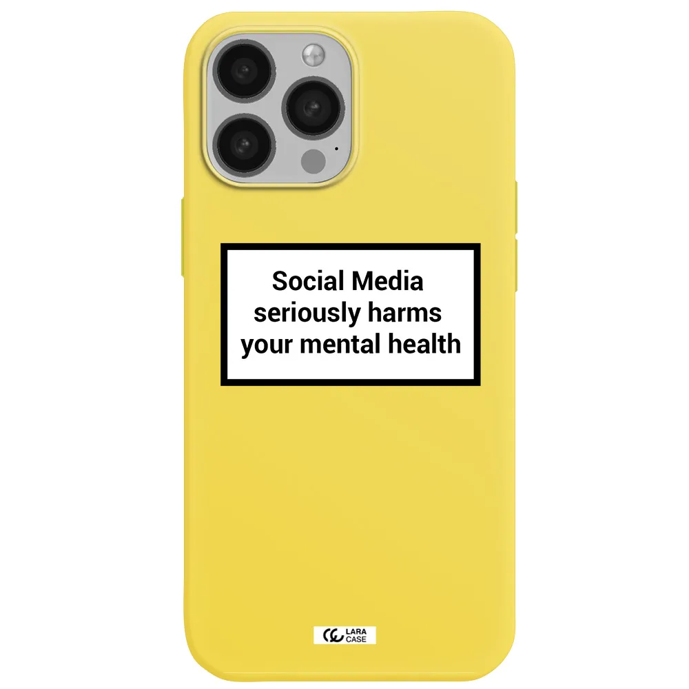Social Media Harms Apple iPhone 13 Pro Max Silicone canary yellow Case