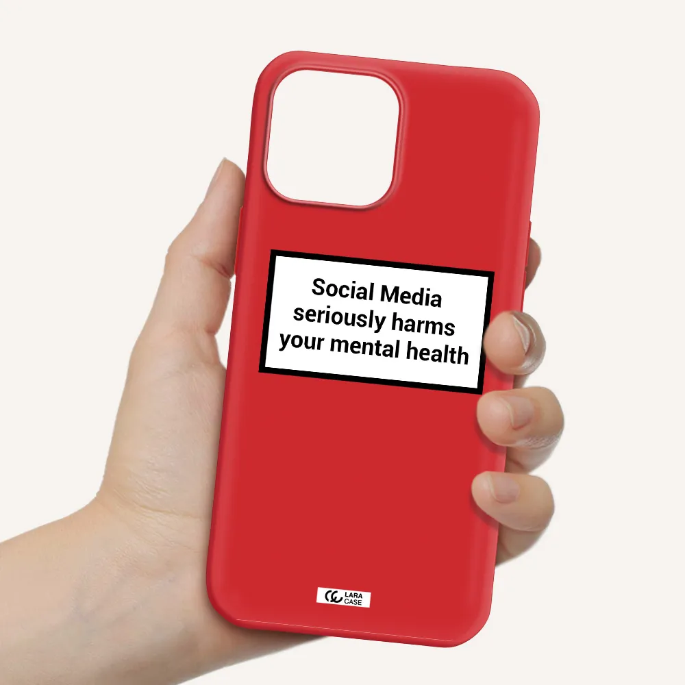 Social Media Harms Apple iPhone 13 Pro Max Silicone Imperial Red Case