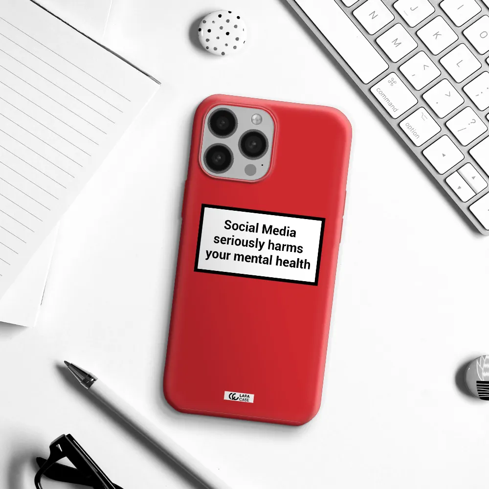 Social Media Harms Apple iPhone 13 Pro Max Silicone Imperial Red Case