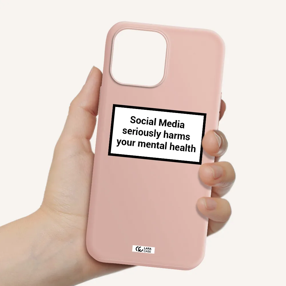 Social Media Harms Apple iPhone 13 Pro Max Silicone pastel pink Case