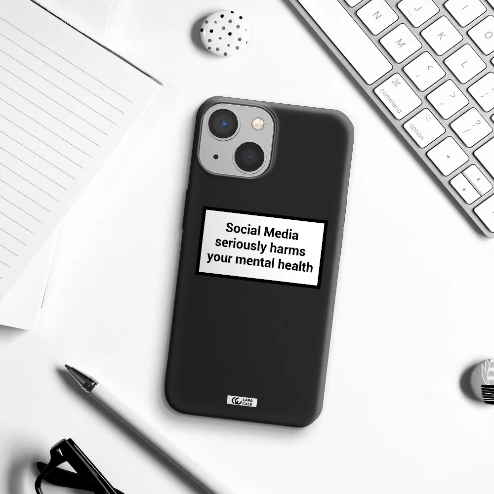 Social Media Harms Apple iPhone 13 Silicone black Case