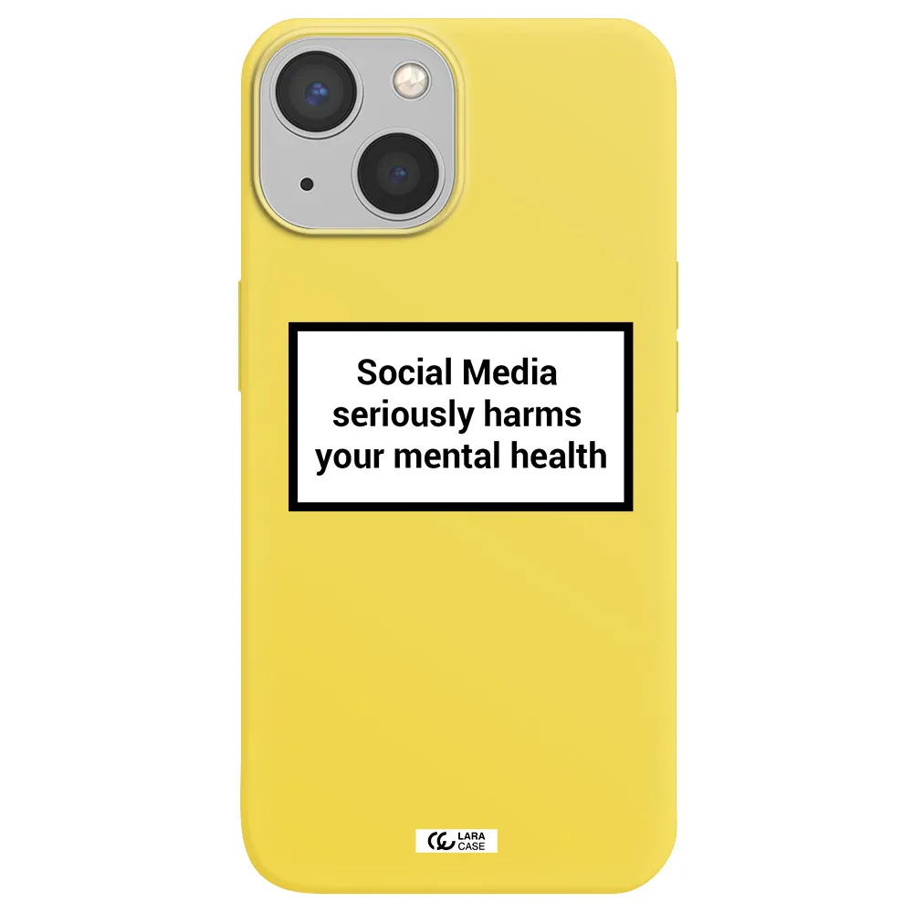 Social Media Harms Apple iPhone 13 Silicone canary yellow Case