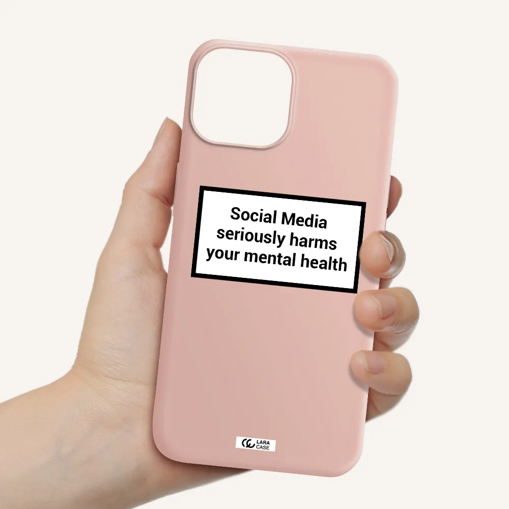 Social Media Harms Apple iPhone 13 Silicone pastel pink Case