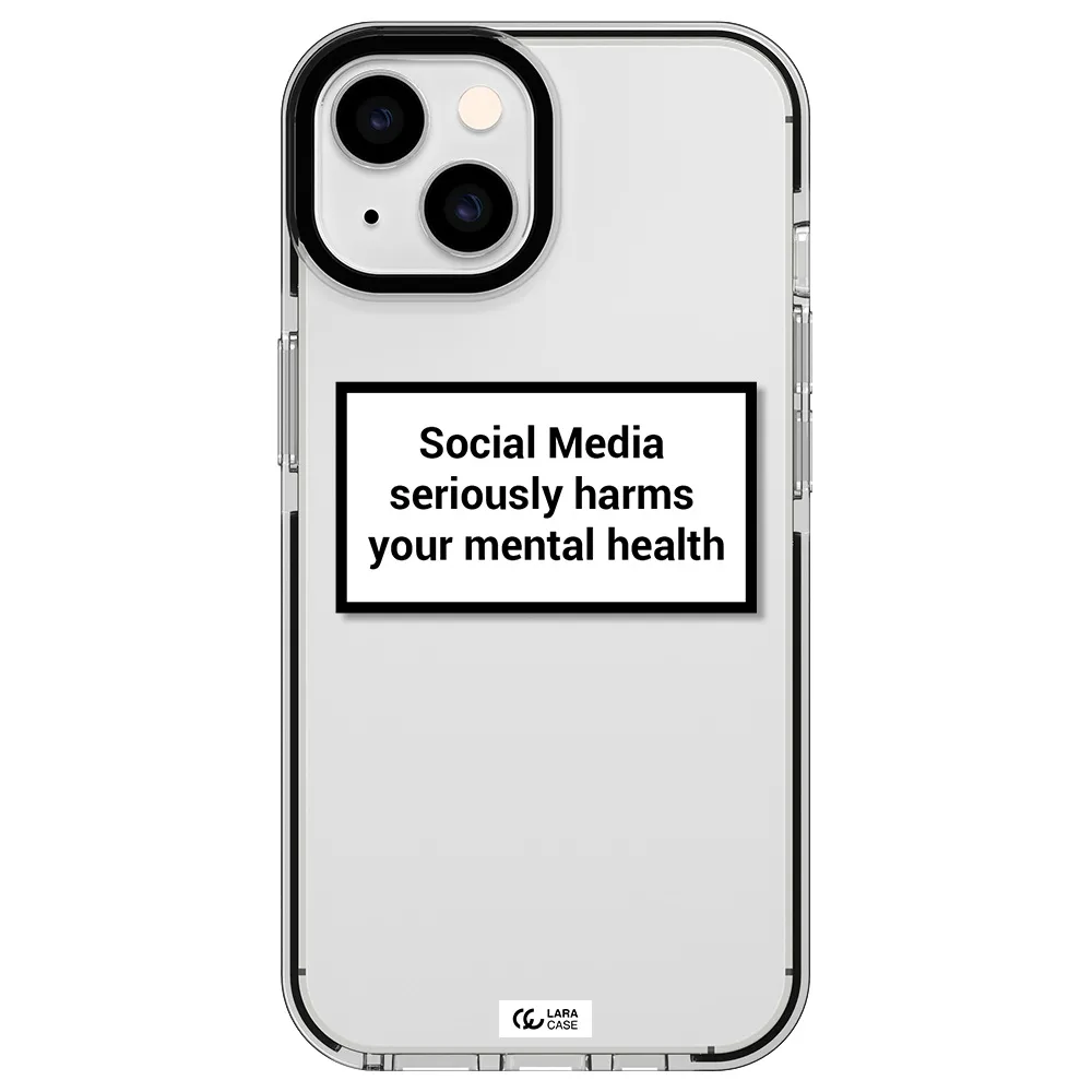 Social Media Harms Apple iPhone 14 impact black border Case