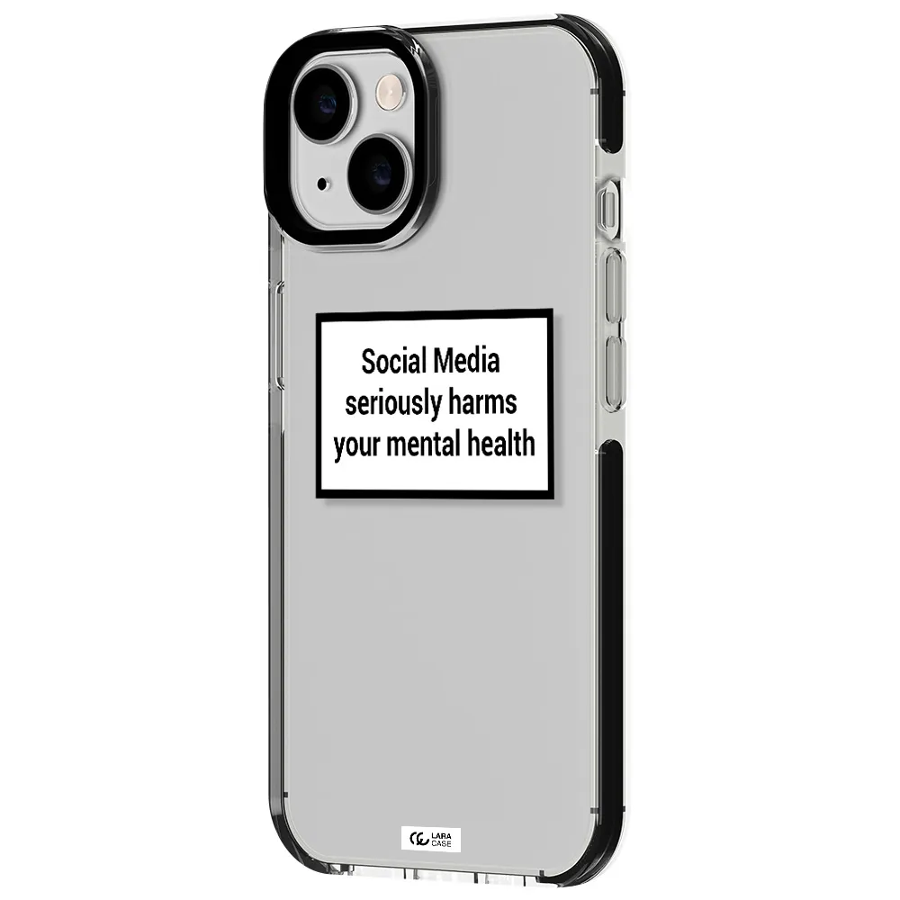 Social Media Harms Apple iPhone 14 impact black border Case